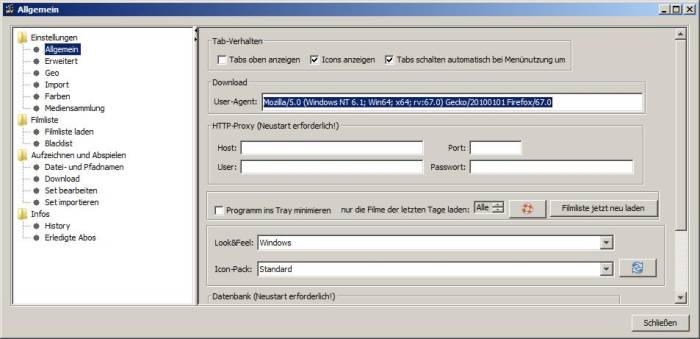 Einstellungen - Download